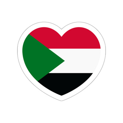 Heart Flag of Sudan - STICKER Vinyl Die-Cut Decal-White-The Sticker Space