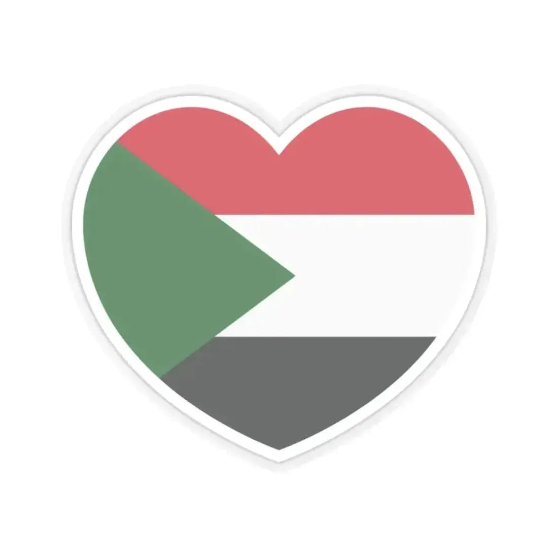 Heart Flag of Sudan - STICKER Vinyl Kiss-Cut Decal 2 Inch Transparent - The Sticker Space