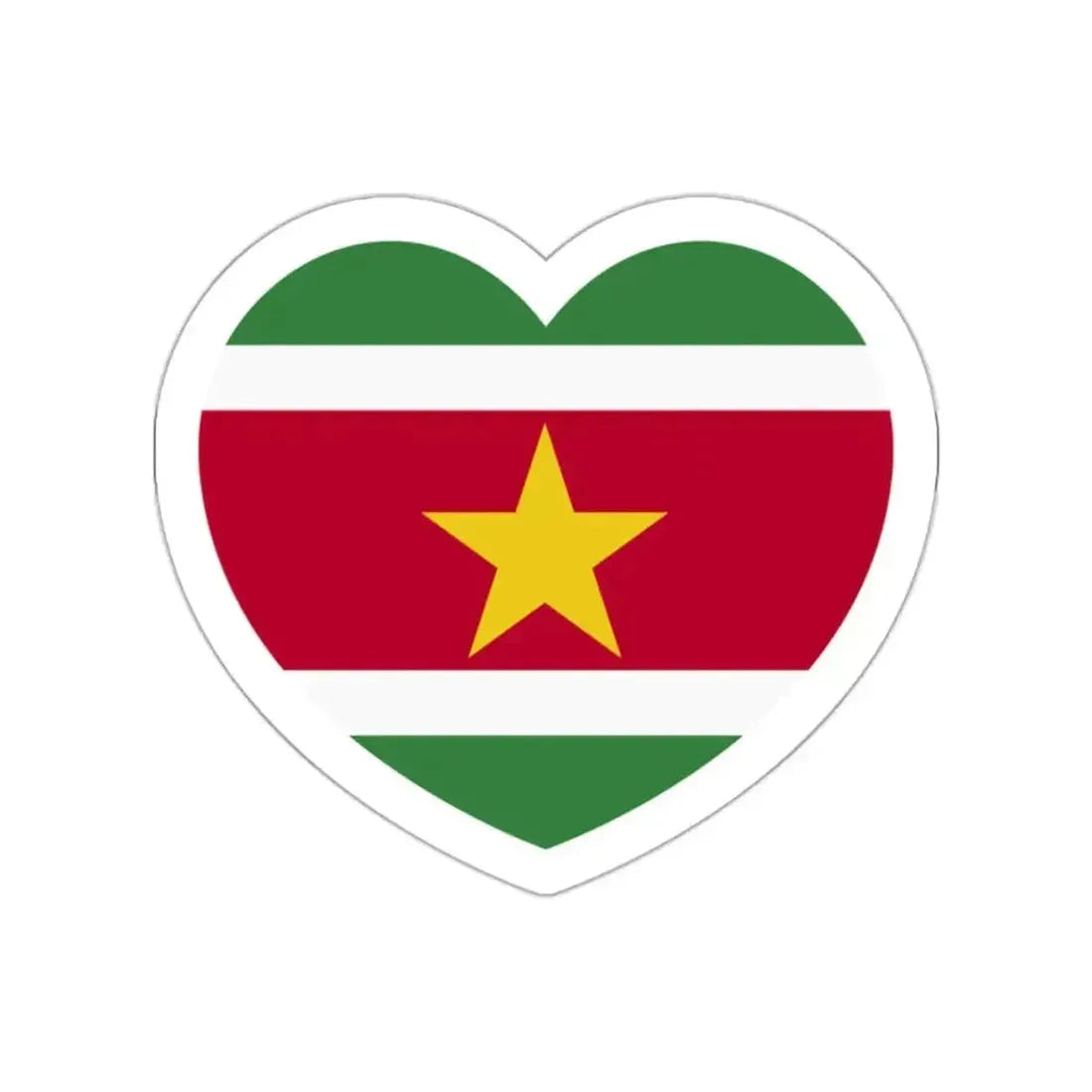 Heart Flag of Suriname - STICKER Vinyl Die-Cut Decal - The Sticker Space