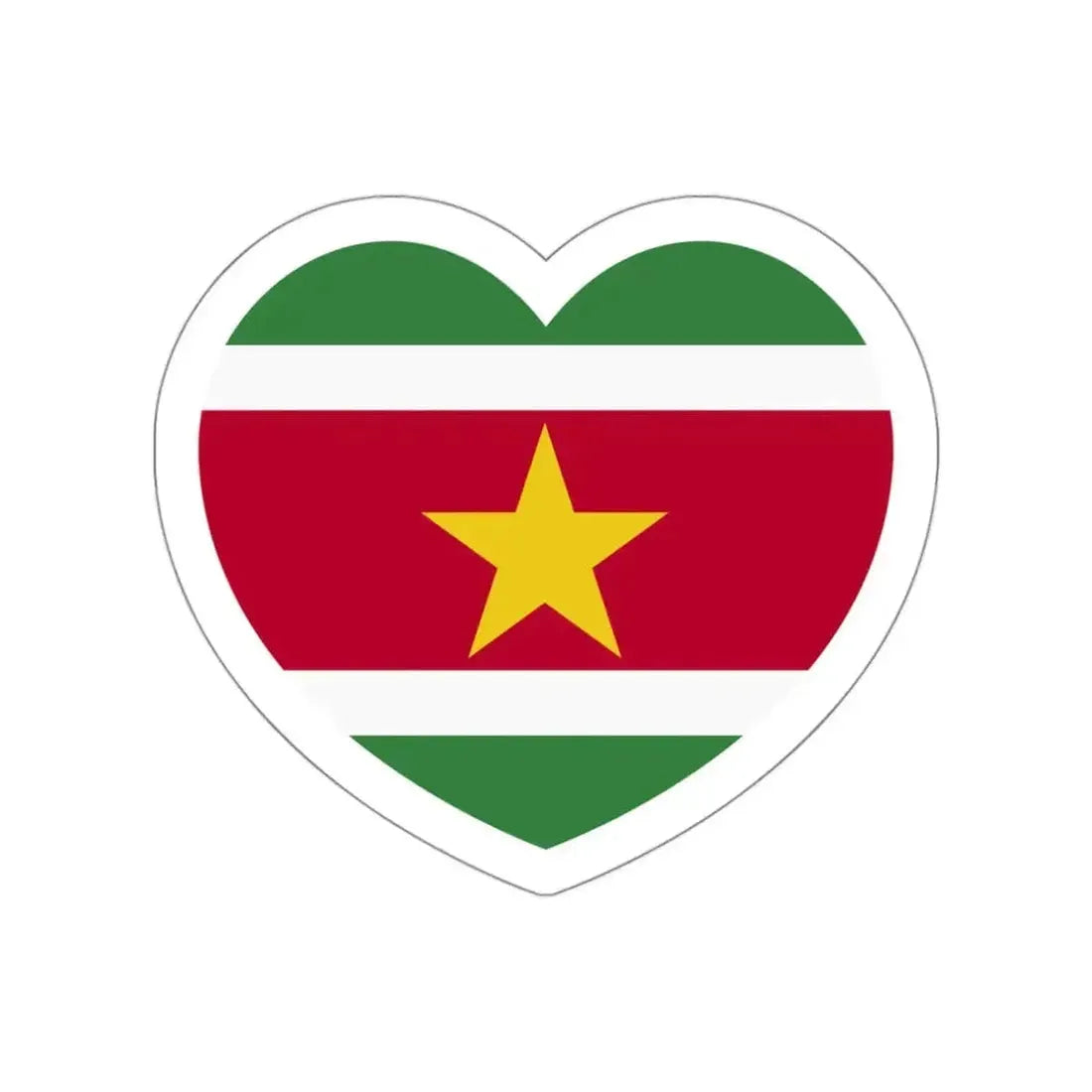 Heart Flag of Suriname - STICKER Vinyl Die-Cut Decal - The Sticker Space