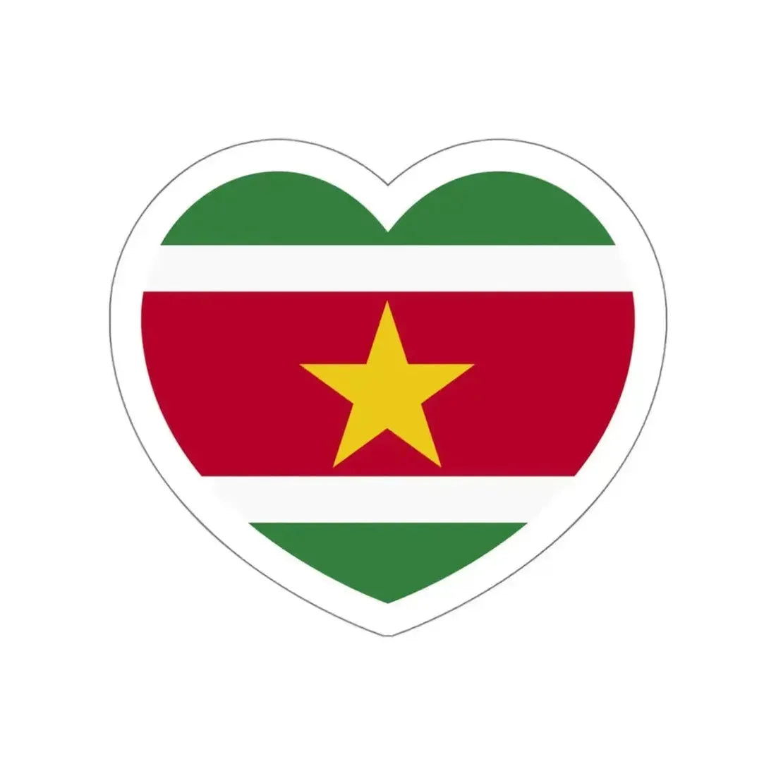 Heart Flag of Suriname - STICKER Vinyl Die-Cut Decal - The Sticker Space