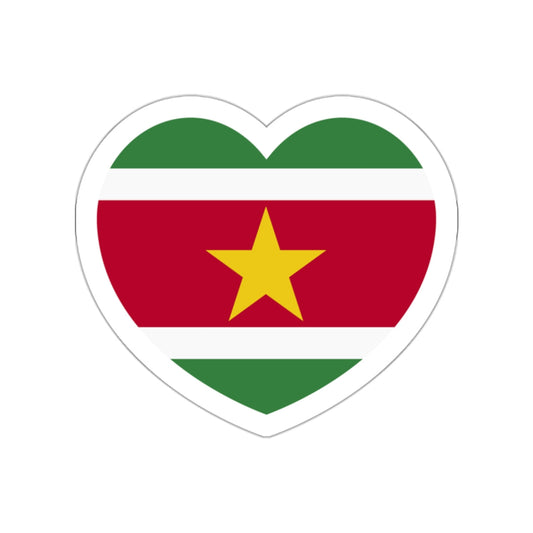 Heart Flag of Suriname - STICKER Vinyl Die-Cut Decal