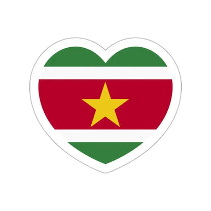 Heart Flag of Suriname - STICKER Vinyl Die-Cut Decal White Die-Cut 2 Inch - The Sticker Space