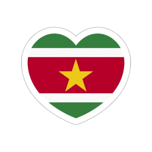 Heart Flag of Suriname - STICKER Vinyl Die-Cut Decal White Die-Cut 2 Inch - The Sticker Space