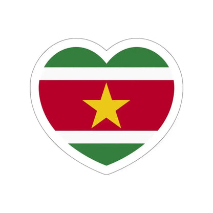 Heart Flag of Suriname - STICKER Vinyl Die-Cut Decal White Die-Cut 3 Inch - The Sticker Space