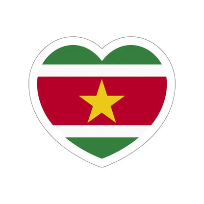 Heart Flag of Suriname - STICKER Vinyl Die-Cut Decal White Die-Cut 6 Inch - The Sticker Space