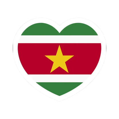 Heart Flag of Suriname - STICKER Vinyl Kiss-Cut Decal 2 Inch White - The Sticker Space