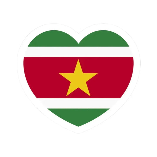 Heart Flag of Suriname - STICKER Vinyl Kiss-Cut Decal 2 Inch White - The Sticker Space
