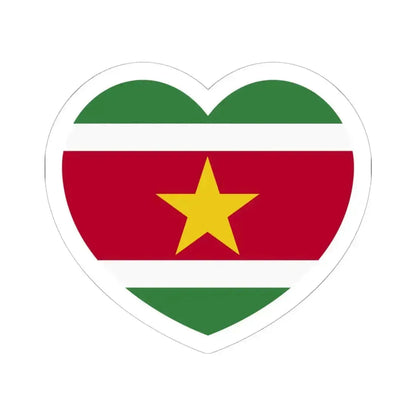 Heart Flag of Suriname - STICKER Vinyl Kiss-Cut Decal 6 Inch White - The Sticker Space