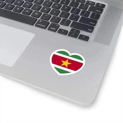 Heart Flag of Suriname - STICKER Vinyl Kiss-Cut Decal - The Sticker Space