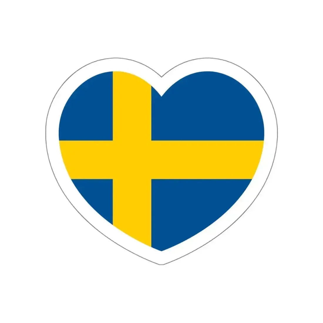 Heart Flag of Sweden - STICKER Vinyl Die-Cut Decal White Die-Cut 6 Inch - The Sticker Space