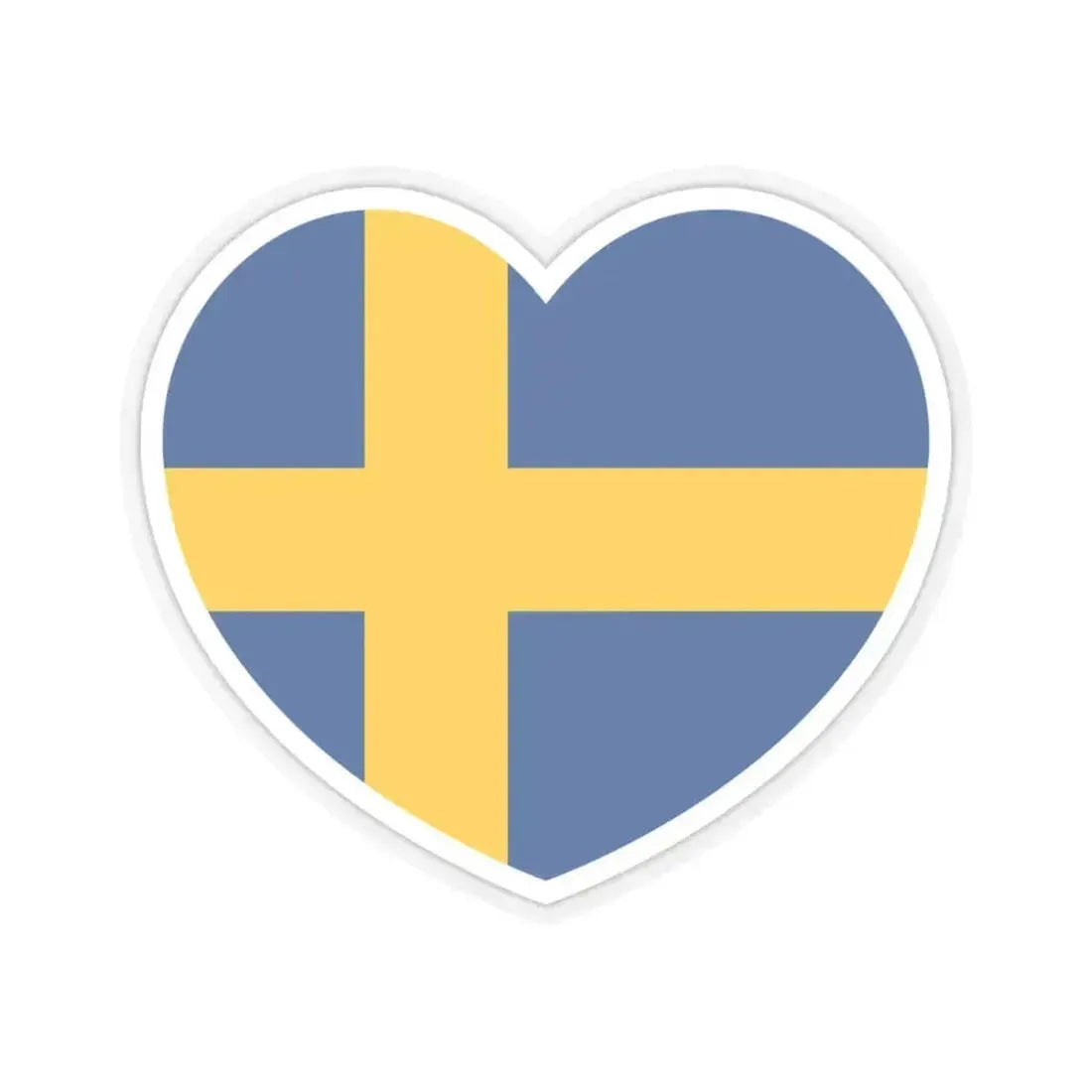 Heart Flag of Sweden - STICKER Vinyl Kiss-Cut Decal 3 Inch Transparent - The Sticker Space