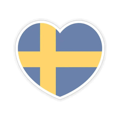 Heart Flag of Sweden - STICKER Vinyl Kiss-Cut Decal 3 Inch Transparent - The Sticker Space