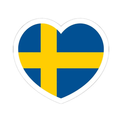 Heart Flag of Sweden - STICKER Vinyl Kiss-Cut Decal 6 Inch White - The Sticker Space
