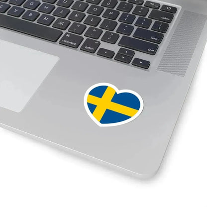 Heart Flag of Sweden - STICKER Vinyl Kiss-Cut Decal - The Sticker Space