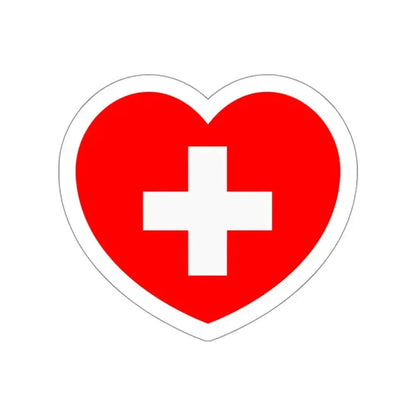 Heart Flag of Switzerland - STICKER Vinyl Die-Cut Decal - The Sticker Space
