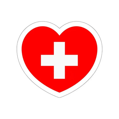 Heart Flag of Switzerland - STICKER Vinyl Die-Cut Decal - The Sticker Space