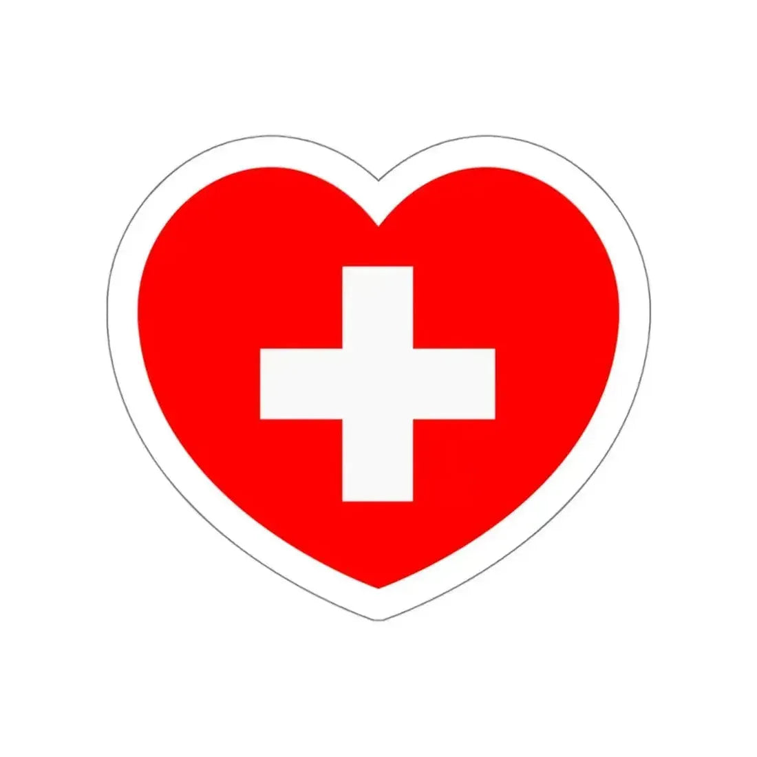 Heart Flag of Switzerland - STICKER Vinyl Die-Cut Decal - The Sticker Space