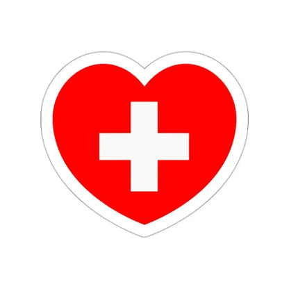 Heart Flag of Switzerland - STICKER Vinyl Die-Cut Decal White Die-Cut 2 Inch - The Sticker Space