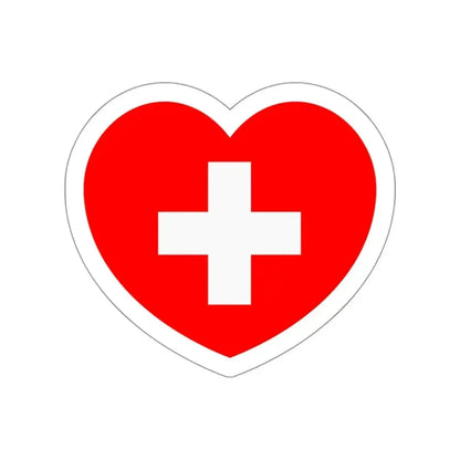 Heart Flag of Switzerland - STICKER Vinyl Die-Cut Decal White Die-Cut 3 Inch - The Sticker Space