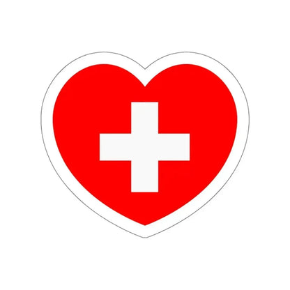 Heart Flag of Switzerland - STICKER Vinyl Die-Cut Decal White Die-Cut 6 Inch - The Sticker Space