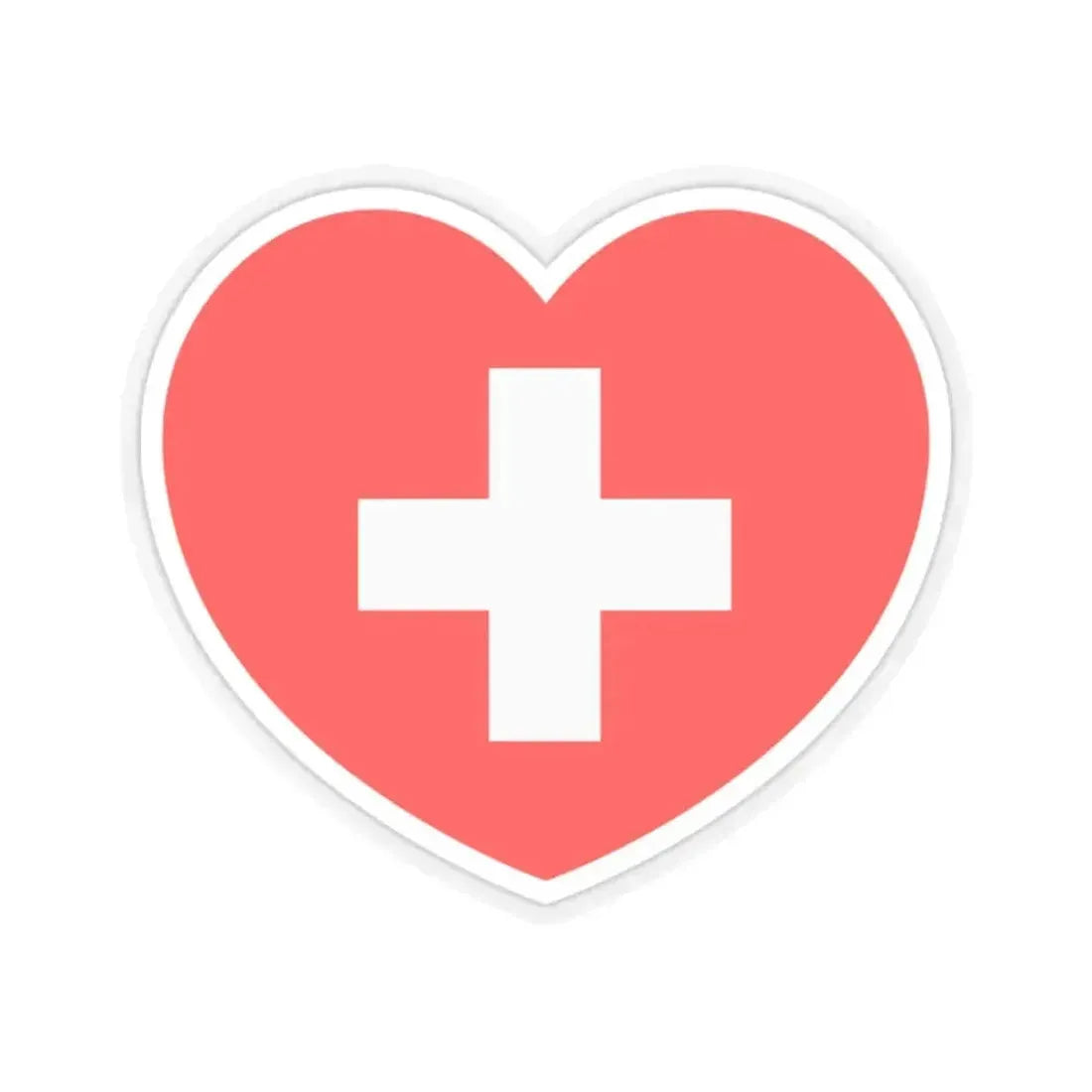 Heart Flag of Switzerland - STICKER Vinyl Kiss-Cut Decal 2 Inch Transparent - The Sticker Space
