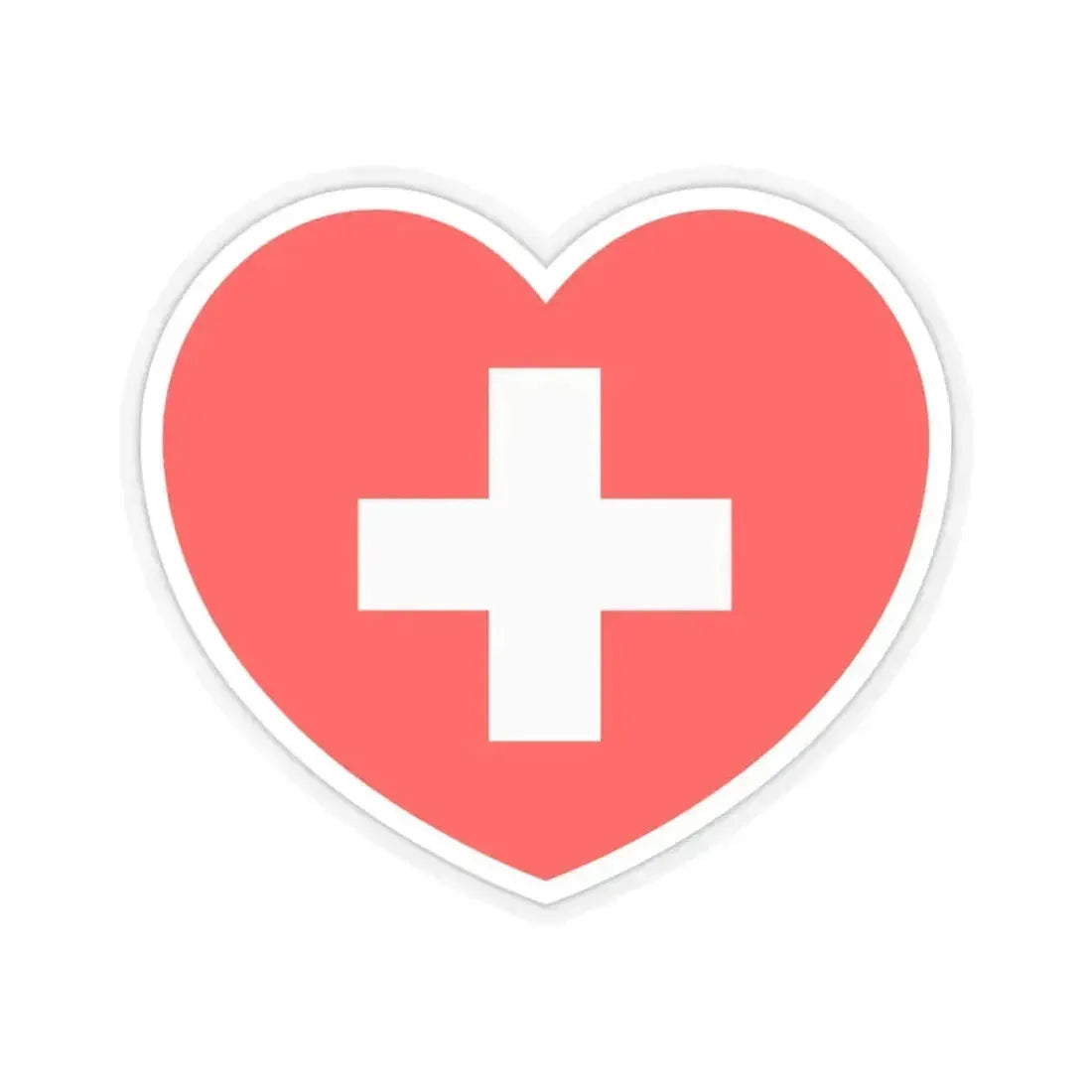 Heart Flag of Switzerland - STICKER Vinyl Kiss-Cut Decal 3 Inch Transparent - The Sticker Space