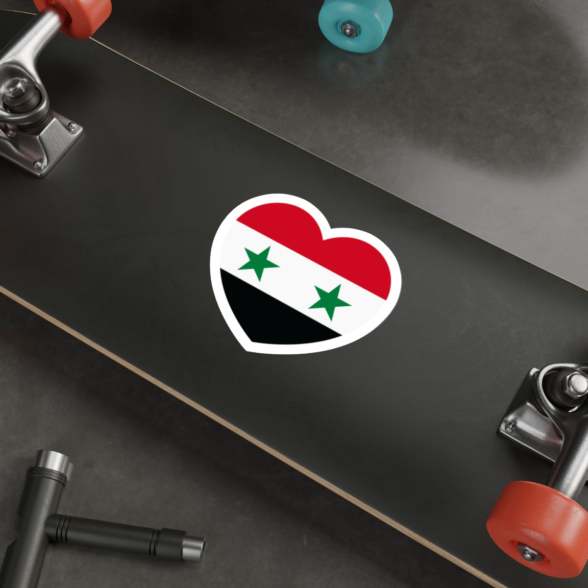 Heart Flag of Syria - STICKER Vinyl Die-Cut Decal-The Sticker Space