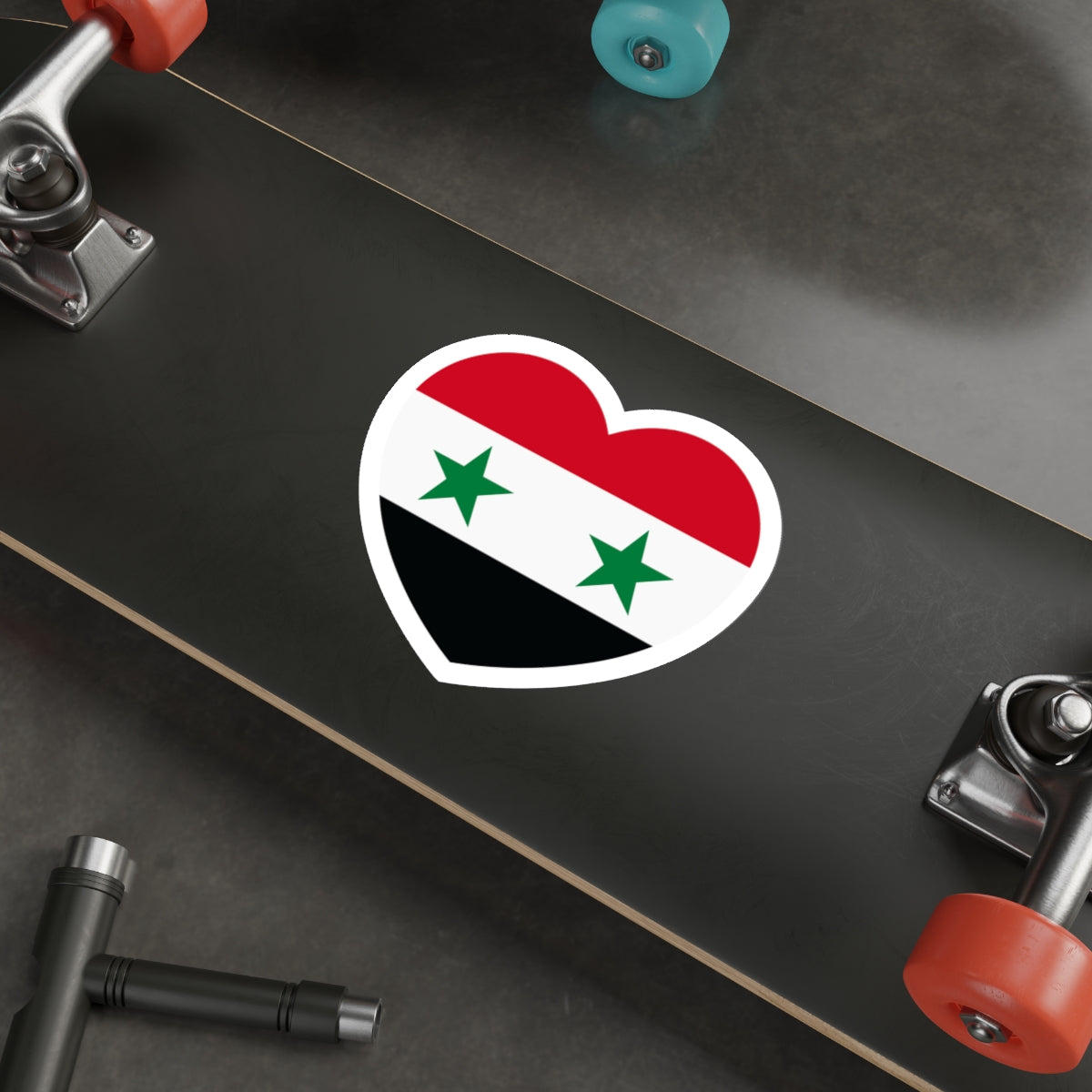 Heart Flag of Syria - STICKER Vinyl Die-Cut Decal-The Sticker Space