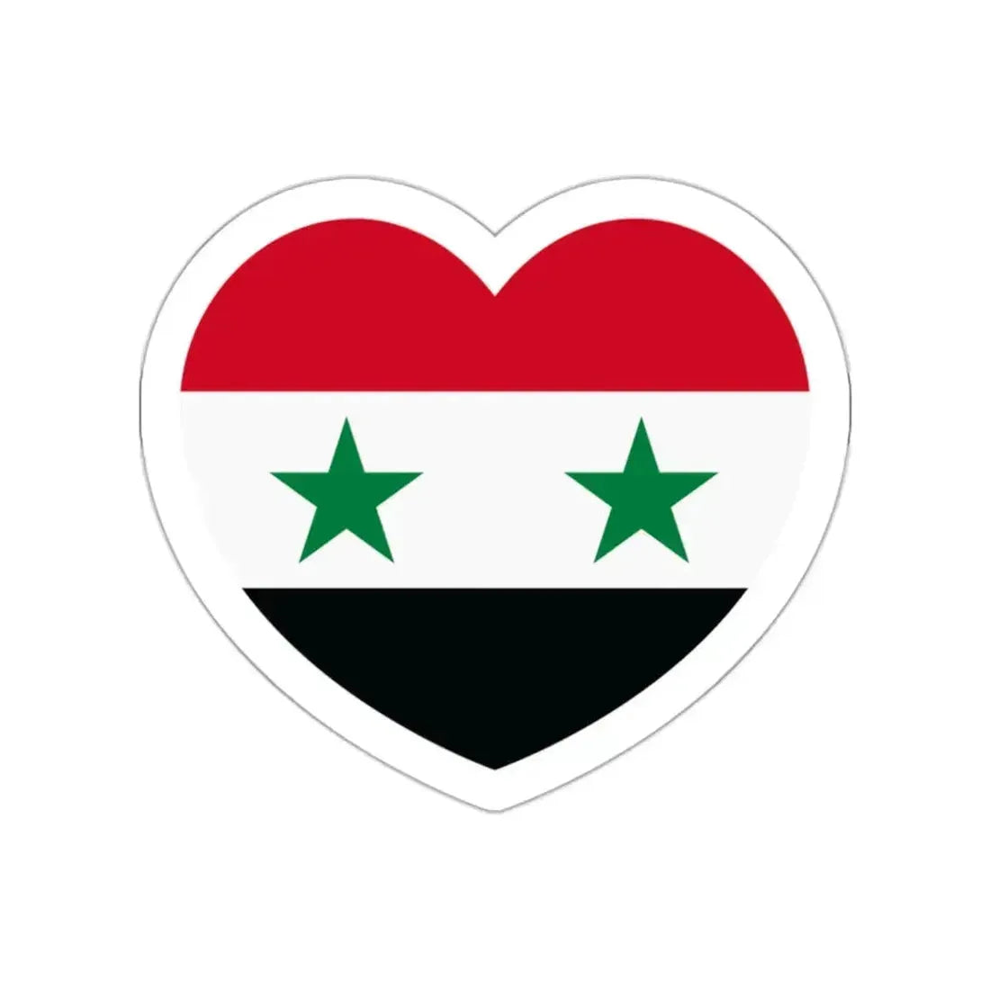 Heart Flag of Syria - STICKER Vinyl Die-Cut Decal White Die-Cut 2 Inch - The Sticker Space