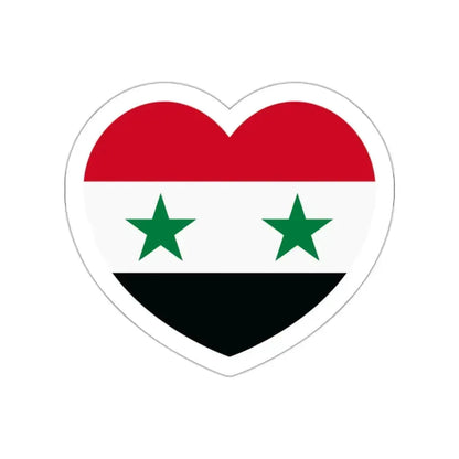 Heart Flag of Syria - STICKER Vinyl Die-Cut Decal White Die-Cut 2 Inch - The Sticker Space