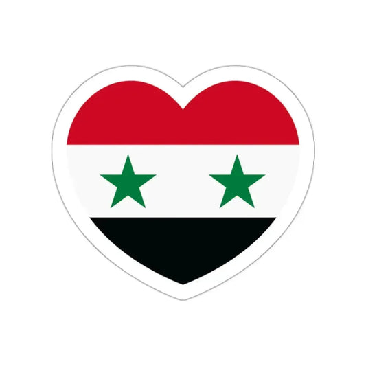 Heart Flag of Syria - STICKER Vinyl Die-Cut Decal White Die-Cut 2 Inch - The Sticker Space