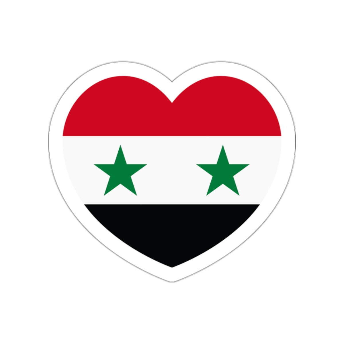 Heart Flag of Syria - STICKER Vinyl Die-Cut Decal-White-The Sticker Space