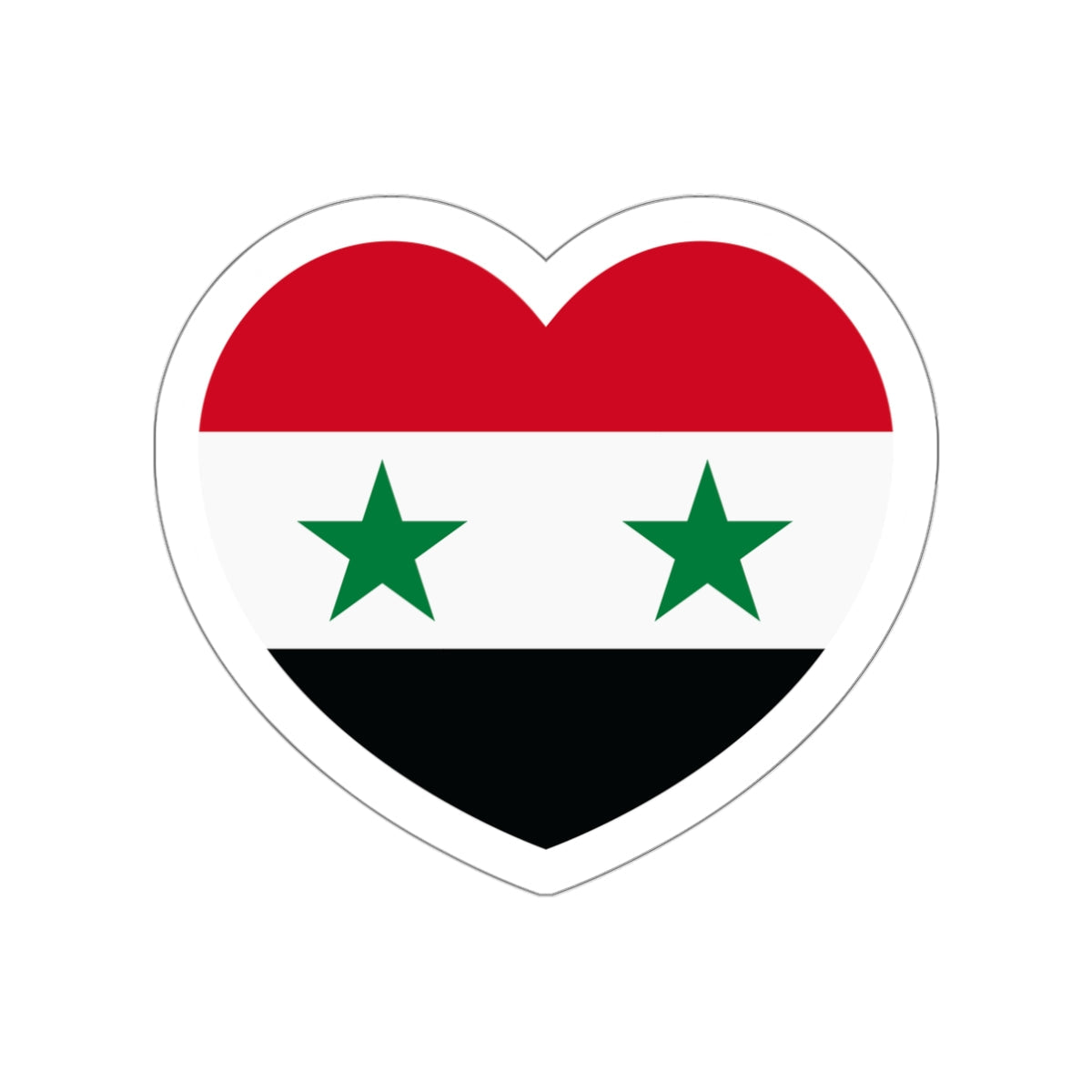 Heart Flag of Syria - STICKER Vinyl Die-Cut Decal-White-The Sticker Space