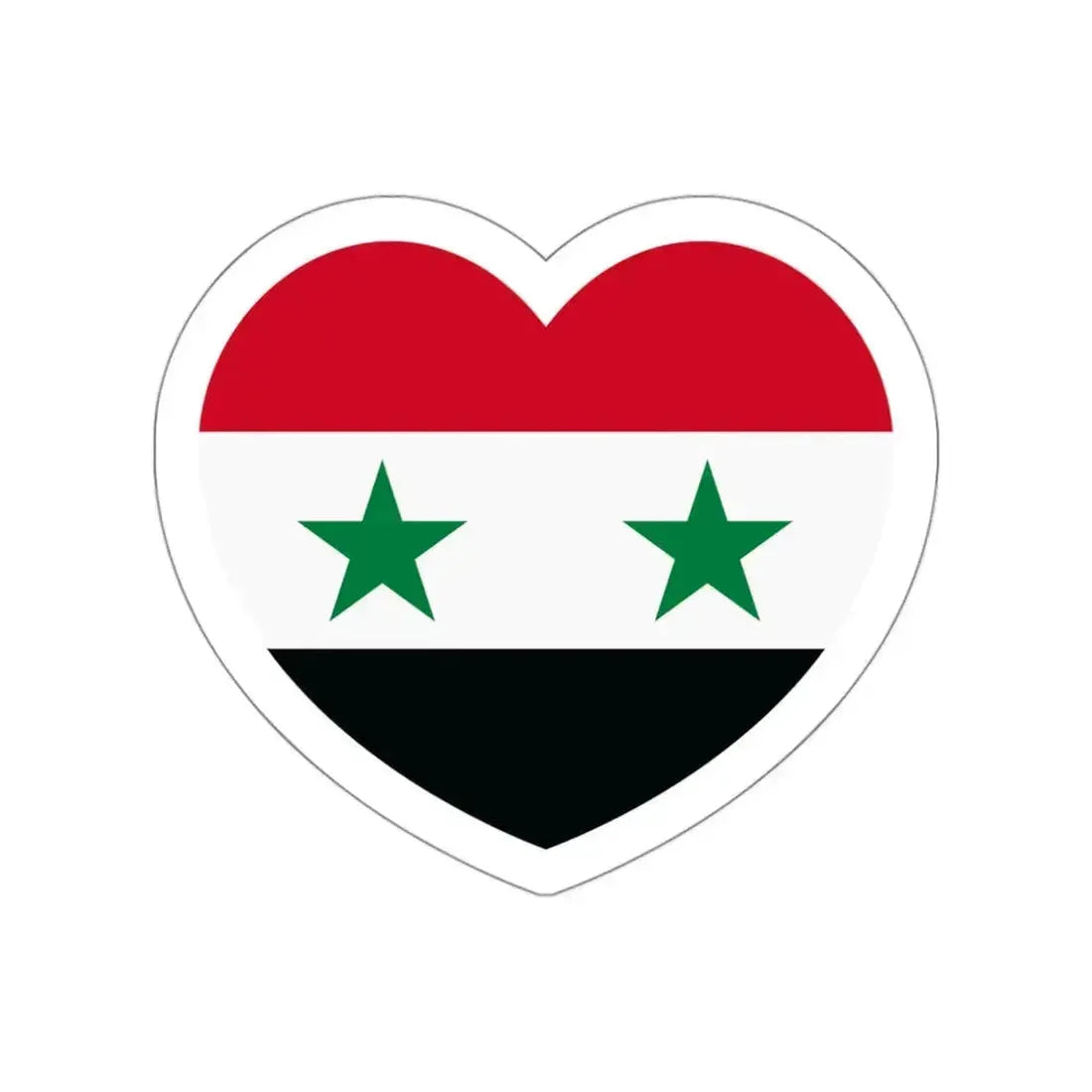 Heart Flag of Syria - STICKER Vinyl Die-Cut Decal White Die-Cut 3 Inch - The Sticker Space
