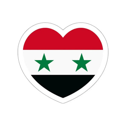 Heart Flag of Syria - STICKER Vinyl Die-Cut Decal White Die-Cut 3 Inch - The Sticker Space