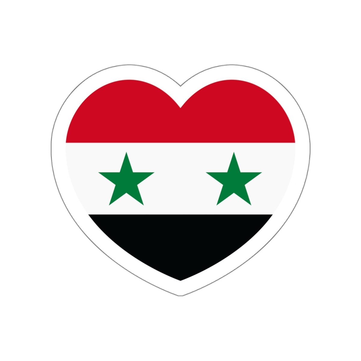 Heart Flag of Syria - STICKER Vinyl Die-Cut Decal-White-The Sticker Space