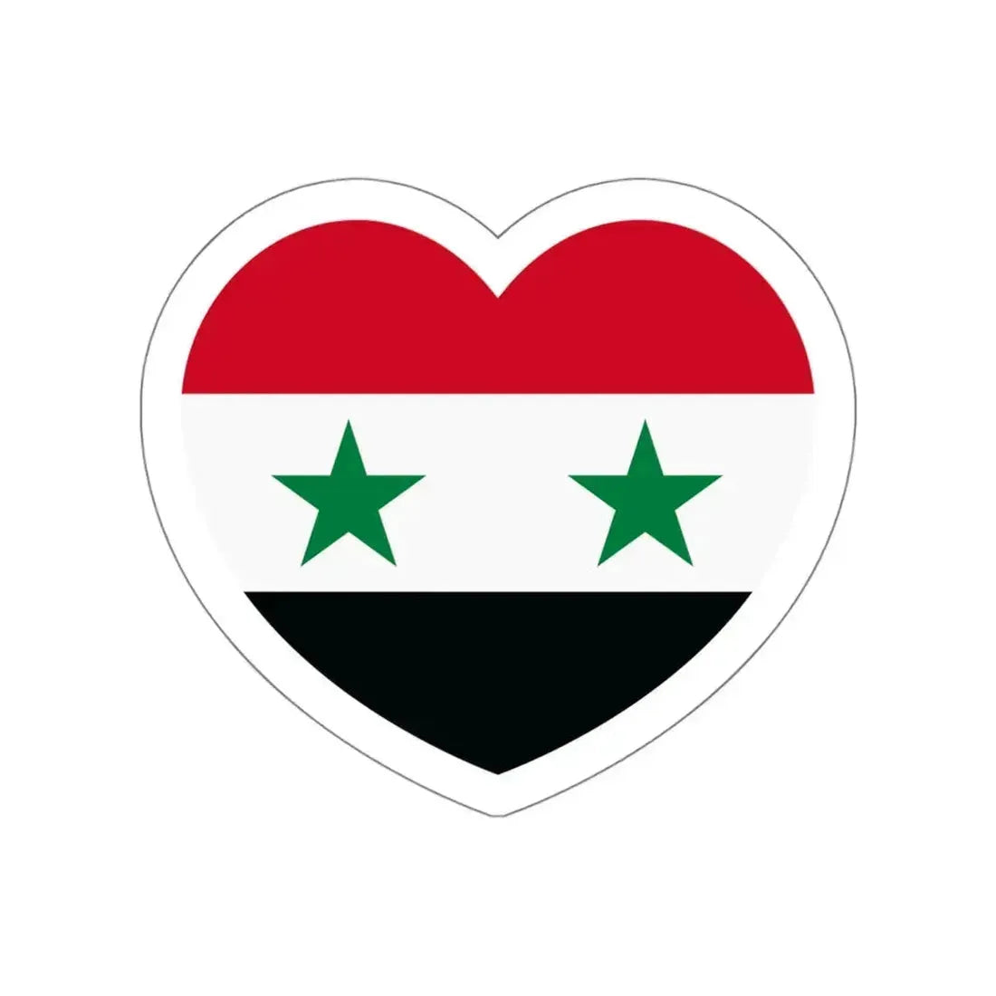 Heart Flag of Syria - STICKER Vinyl Die-Cut Decal White Die-Cut 5 Inch - The Sticker Space