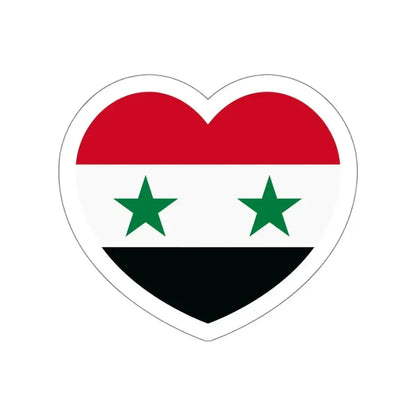 Heart Flag of Syria - STICKER Vinyl Die-Cut Decal White Die-Cut 6 Inch - The Sticker Space