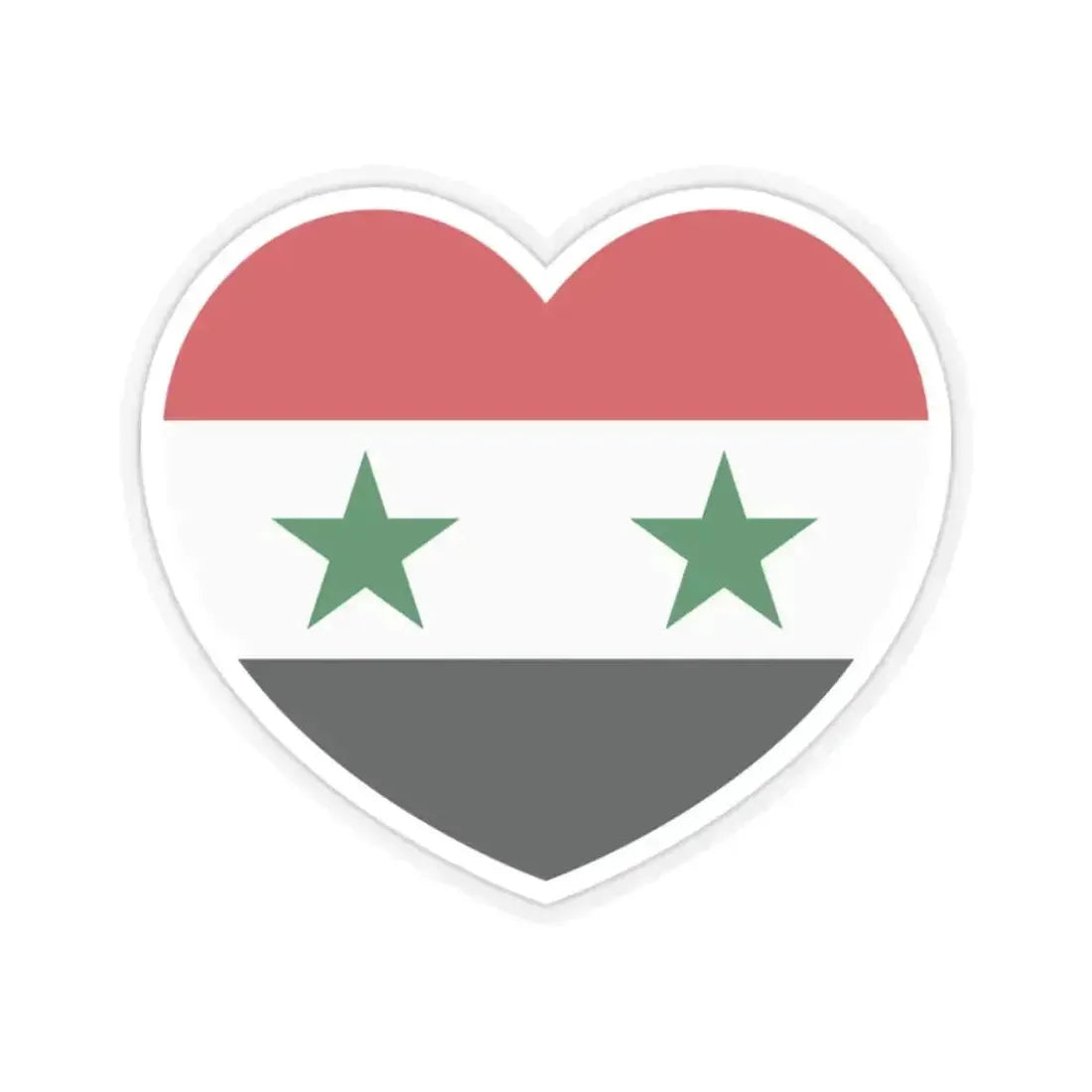 Heart Flag of Syria - STICKER Vinyl Kiss-Cut Decal 2 Inch Transparent - The Sticker Space
