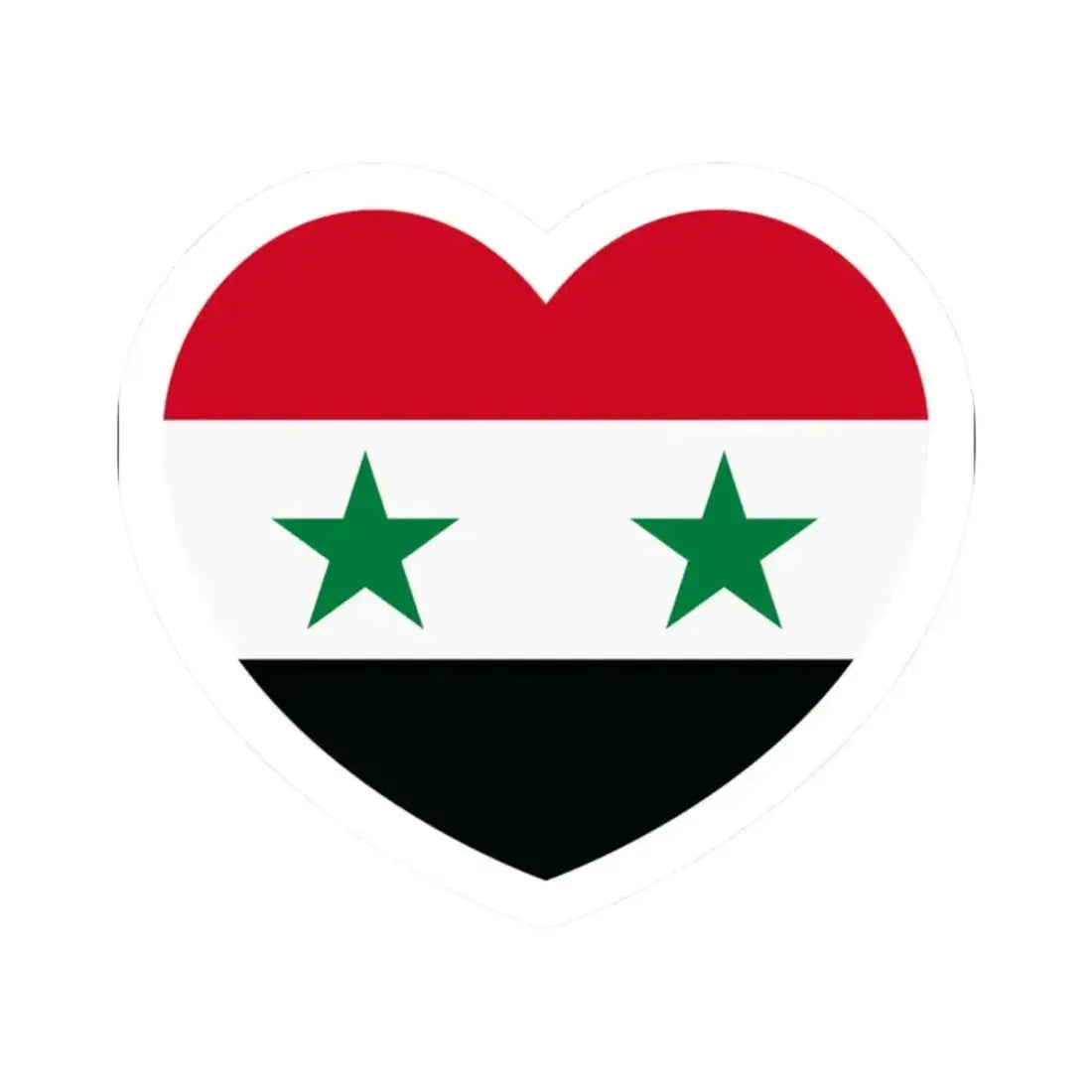 Heart Flag of Syria - STICKER Vinyl Kiss-Cut Decal 2 Inch White - The Sticker Space