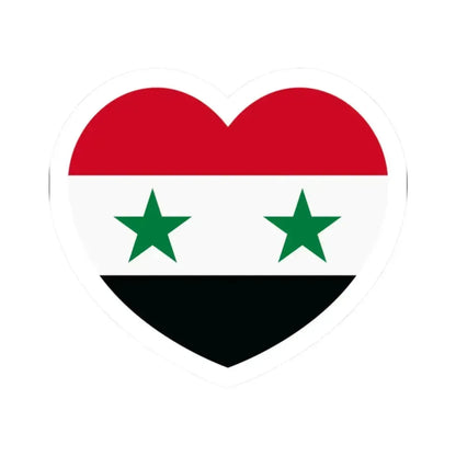 Heart Flag of Syria - STICKER Vinyl Kiss-Cut Decal 2 Inch White - The Sticker Space