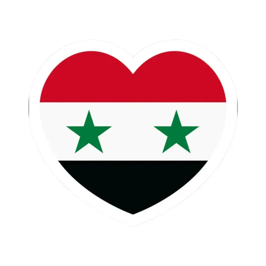 Heart Flag of Syria - STICKER Vinyl Kiss-Cut Decal 2 Inch White - The Sticker Space