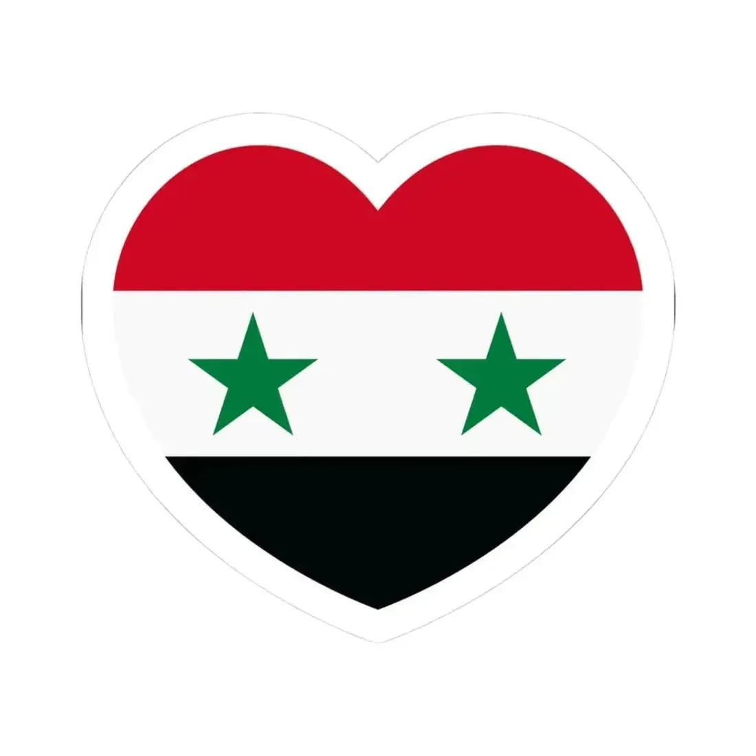 Heart Flag of Syria - STICKER Vinyl Kiss-Cut Decal 3 Inch White - The Sticker Space