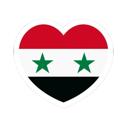 Heart Flag of Syria - STICKER Vinyl Kiss-Cut Decal 3 Inch White - The Sticker Space