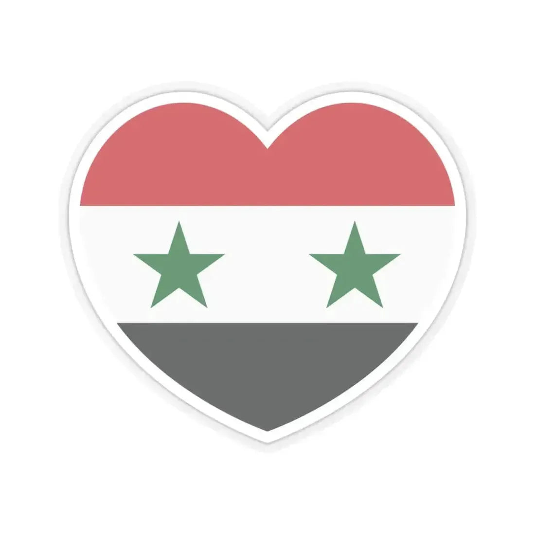 Heart Flag of Syria - STICKER Vinyl Kiss-Cut Decal 4 Inch Transparent - The Sticker Space