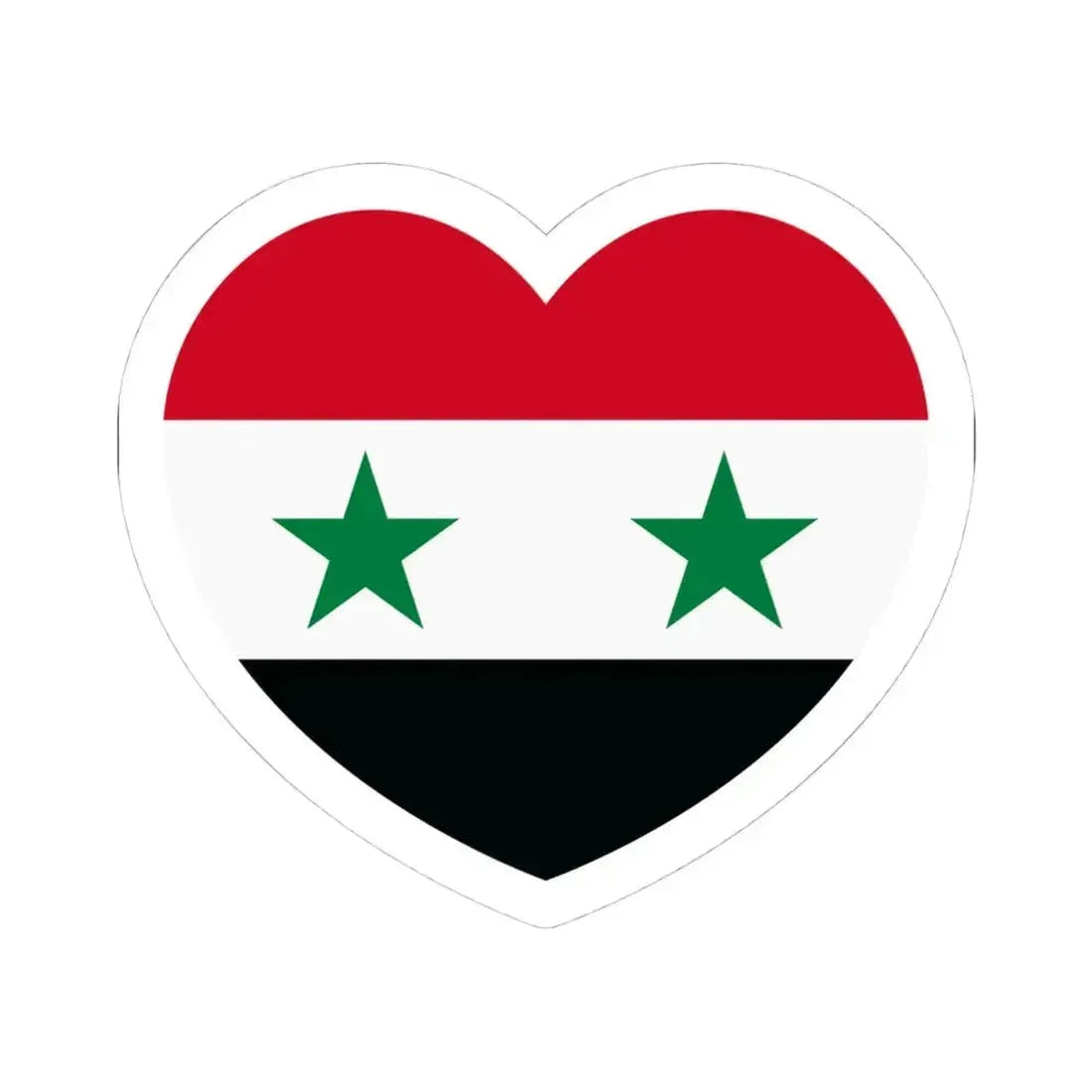 Heart Flag of Syria - STICKER Vinyl Kiss-Cut Decal 4 Inch White - The Sticker Space