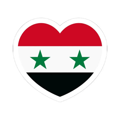 Heart Flag of Syria - STICKER Vinyl Kiss-Cut Decal 4 Inch White - The Sticker Space