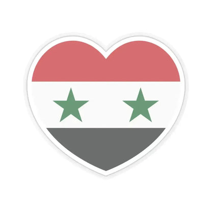 Heart Flag of Syria - STICKER Vinyl Kiss-Cut Decal 6 Inch Transparent - The Sticker Space