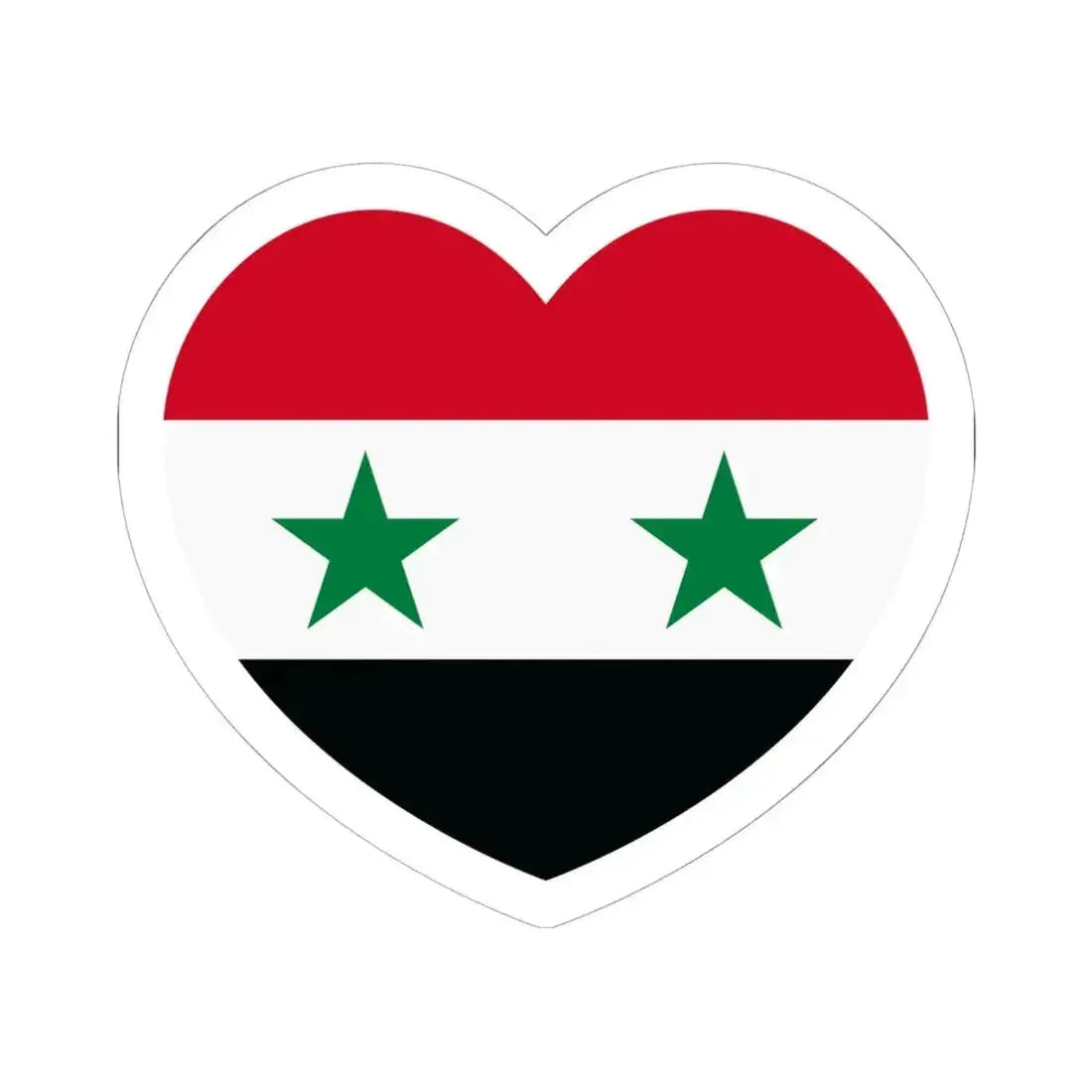 Heart Flag of Syria - STICKER Vinyl Kiss-Cut Decal 6 Inch White - The Sticker Space